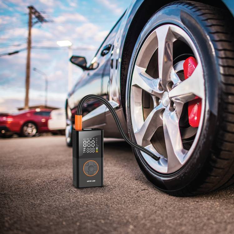 پمپ باد شارژی قابل حمل، چراق قوه و پاوربانک گرین لاین مدل GTI-01  - مشکی