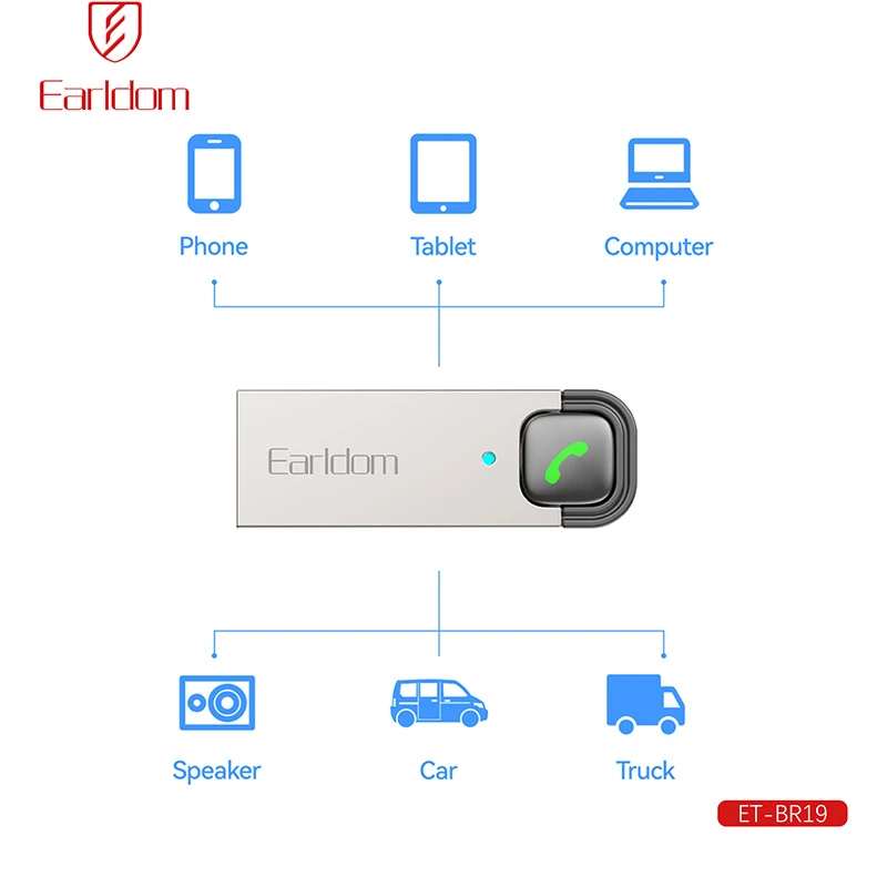دانگل بلوتوث ارلدام مدل ET-BR19 با قابلیت تماس صوتی